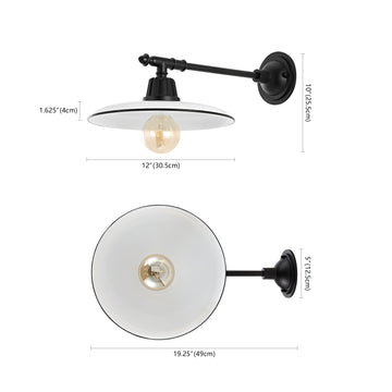 Bonner 12" Farmhouse Industrial Indoor/Outdoor Iron LED Victorian Arm Outdoor Sconce - JONATHAN Y